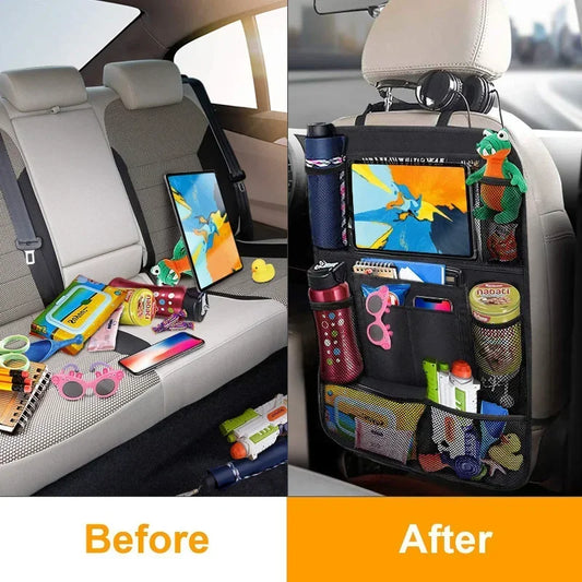 Organizator Auto cu Ecran Tactil si suport pentru Tableta- Husa pentru Buzunare de Depozitare